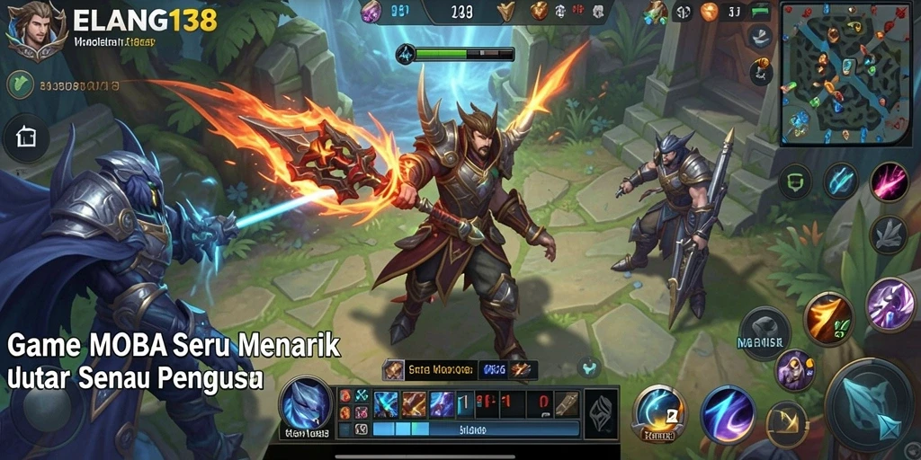 Tampilan gameplay seru dalam pertempuran 5v5 di ELANG138.