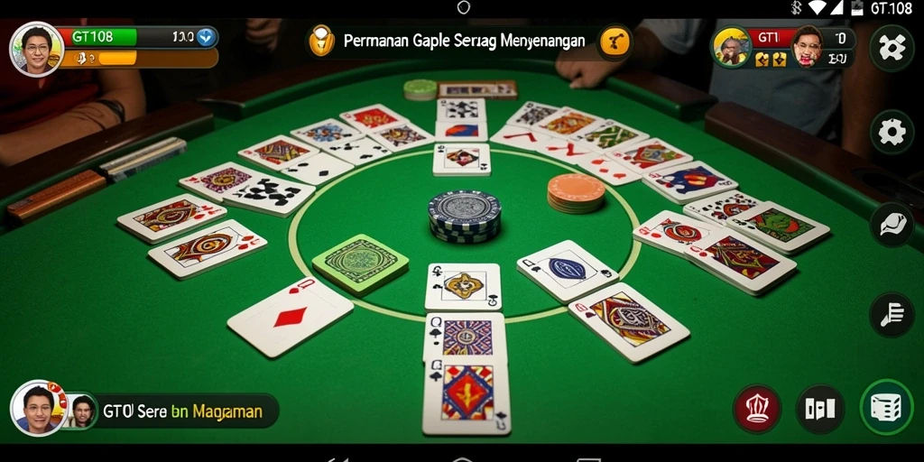 Screenshot GT108 menampilkan gameplay seru permainan Gaple.