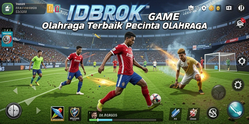 Tangkapan layar game IDROK menampilkan aksi olahraga yang seru dan mendebarkan.