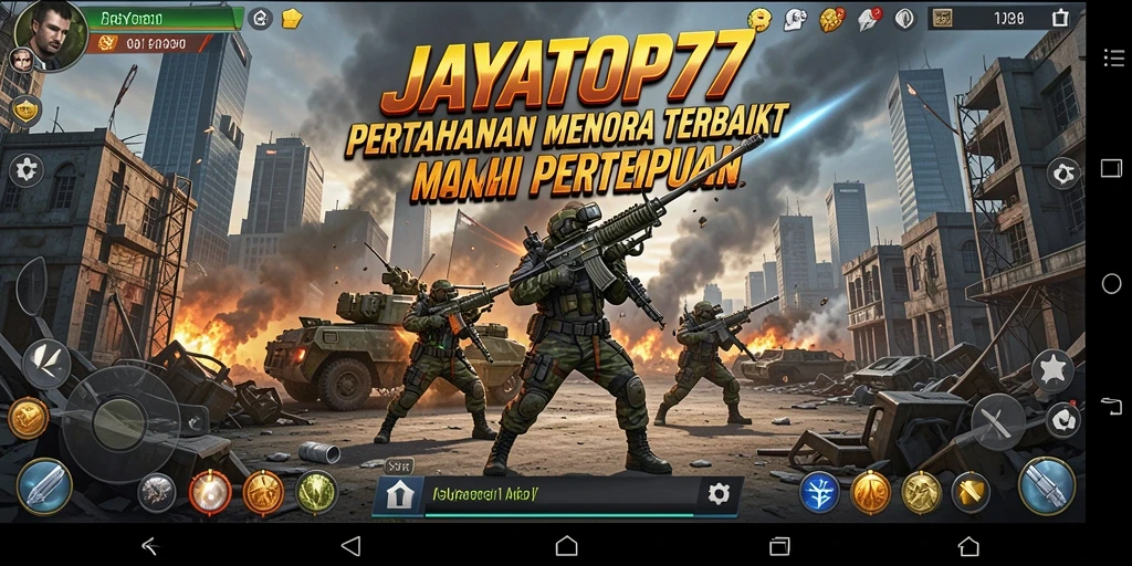 Tampilan gameplay seru di JAYATOP77 dengan strategi menara yang menantang.