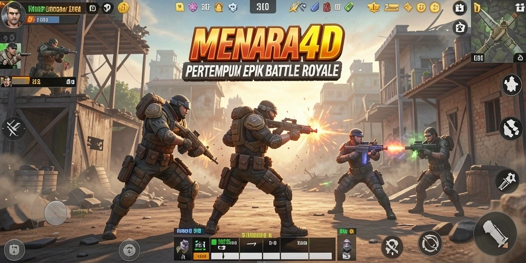 Tampilan menarik dari gameplay Battle Royale MENARA4D yang penuh aksi.