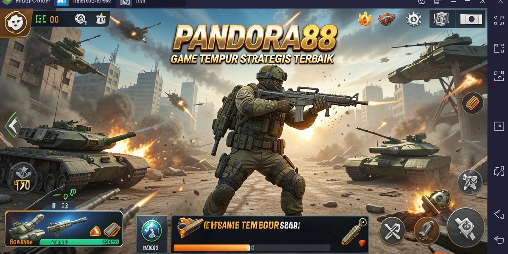Screenshot gameplay PANDORA88 menampilkan aksi tempur yang intens.
