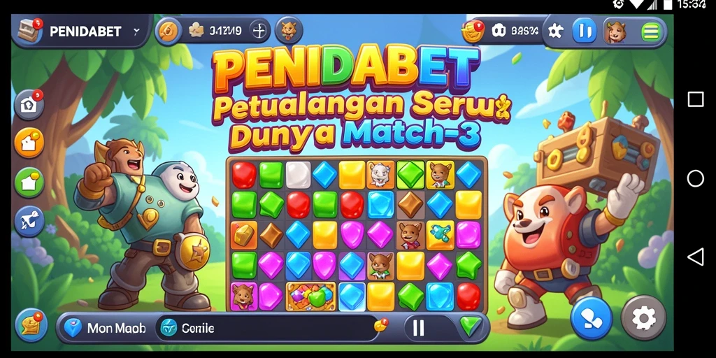 Screenshot utama PENIDABET menampilkan gameplay seru dalam format Match-3.