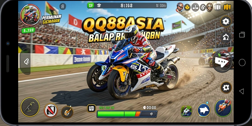 Tampilan gameplay balap yang mendebarkan di QQ88ASIA.