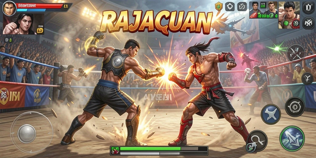 Gameplay RAJACUAN yang penuh aksi dan seru.