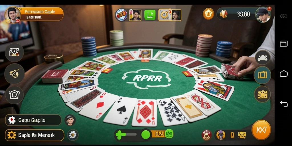 Tampilan gameplay RPRR yang menampilkan momen seru Gaple.