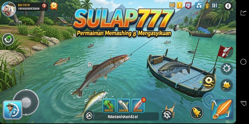Tampilan gameplay SULAP777 yang menakjubkan dengan aksi memancing.