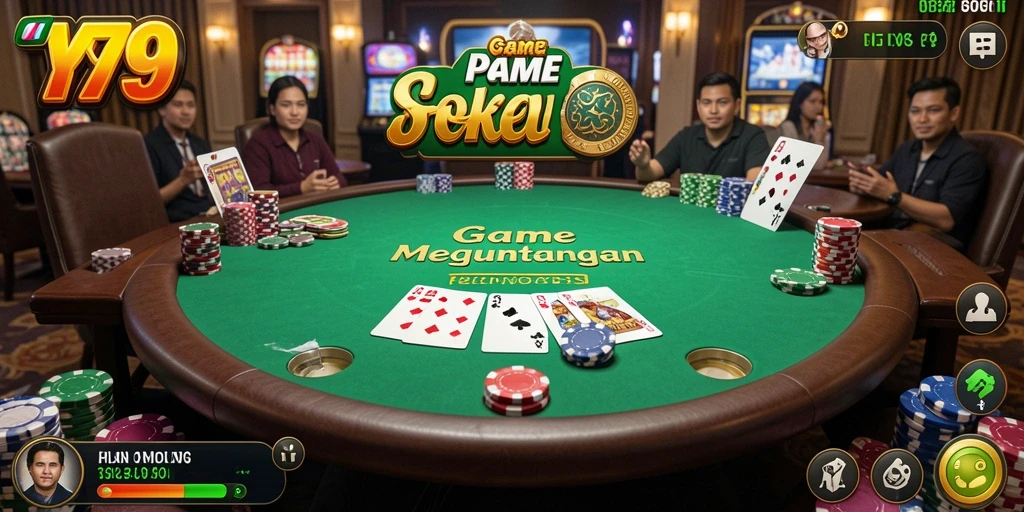 Tampilan gameplay poker di Y89 yang mengasyikkan.